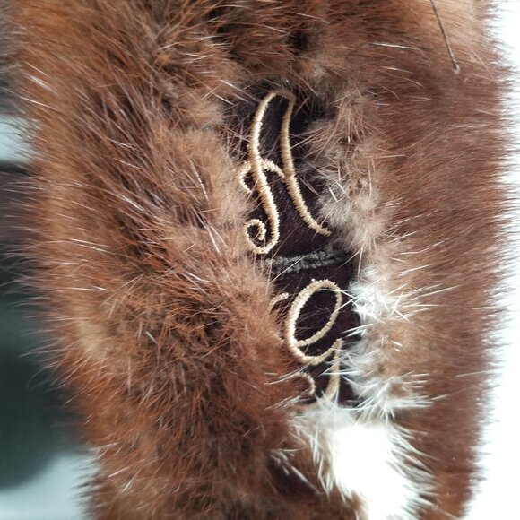 Vintage Hess's Genuine Mink Fur Stole Wrap Scarf w/ 3 Full Body Pelts - Picture 7 of 10